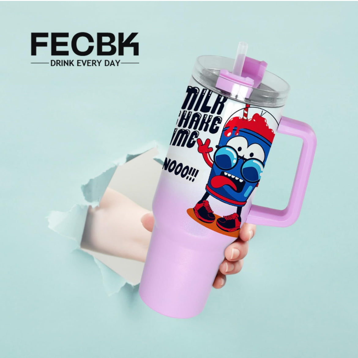 Custom Ombre 40 oz. Stainless Steel Tumbler with Handle