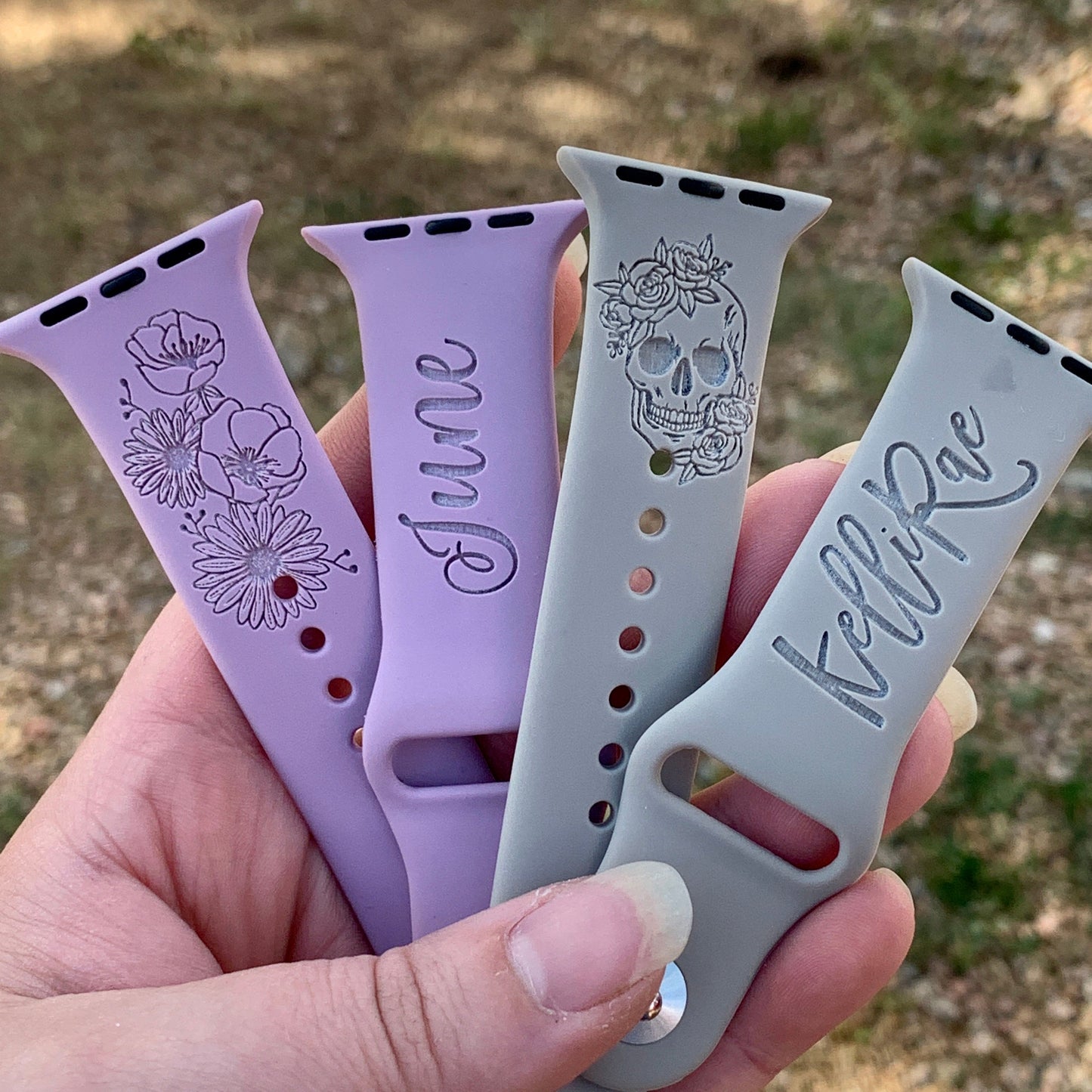 Engraved Silicone Apple Watch Band