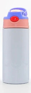 Kids Colorful Stainless Water Bottle with Straw 12 oz