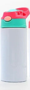 Kids Colorful Stainless Water Bottle with Straw 12 oz