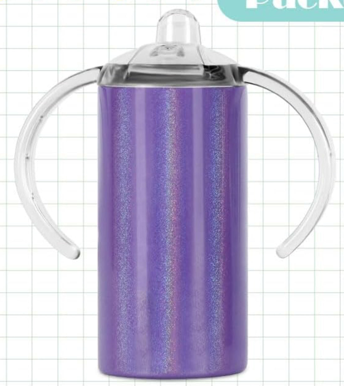 Kids Holographic Stainless Sippy Cup with Straw and Handles 12 oz