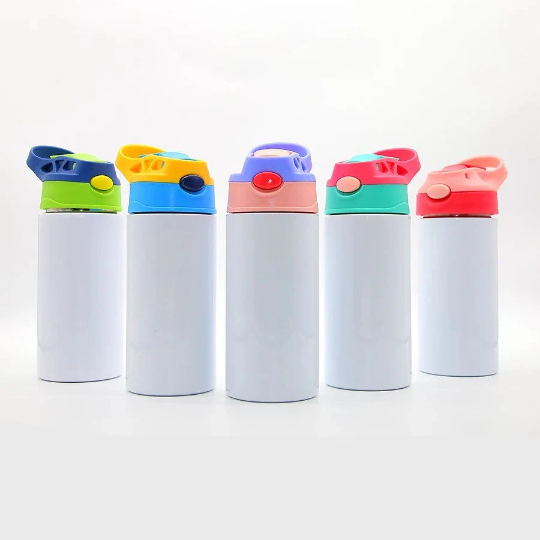 Kids Colorful Stainless Water Bottle with Straw 12 oz