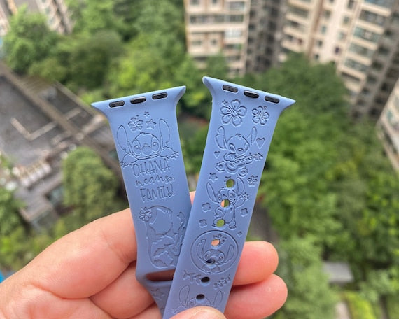 Engraved Silicone Apple Watch Band