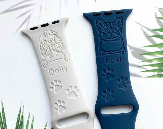 Engraved Silicone Apple Watch Band