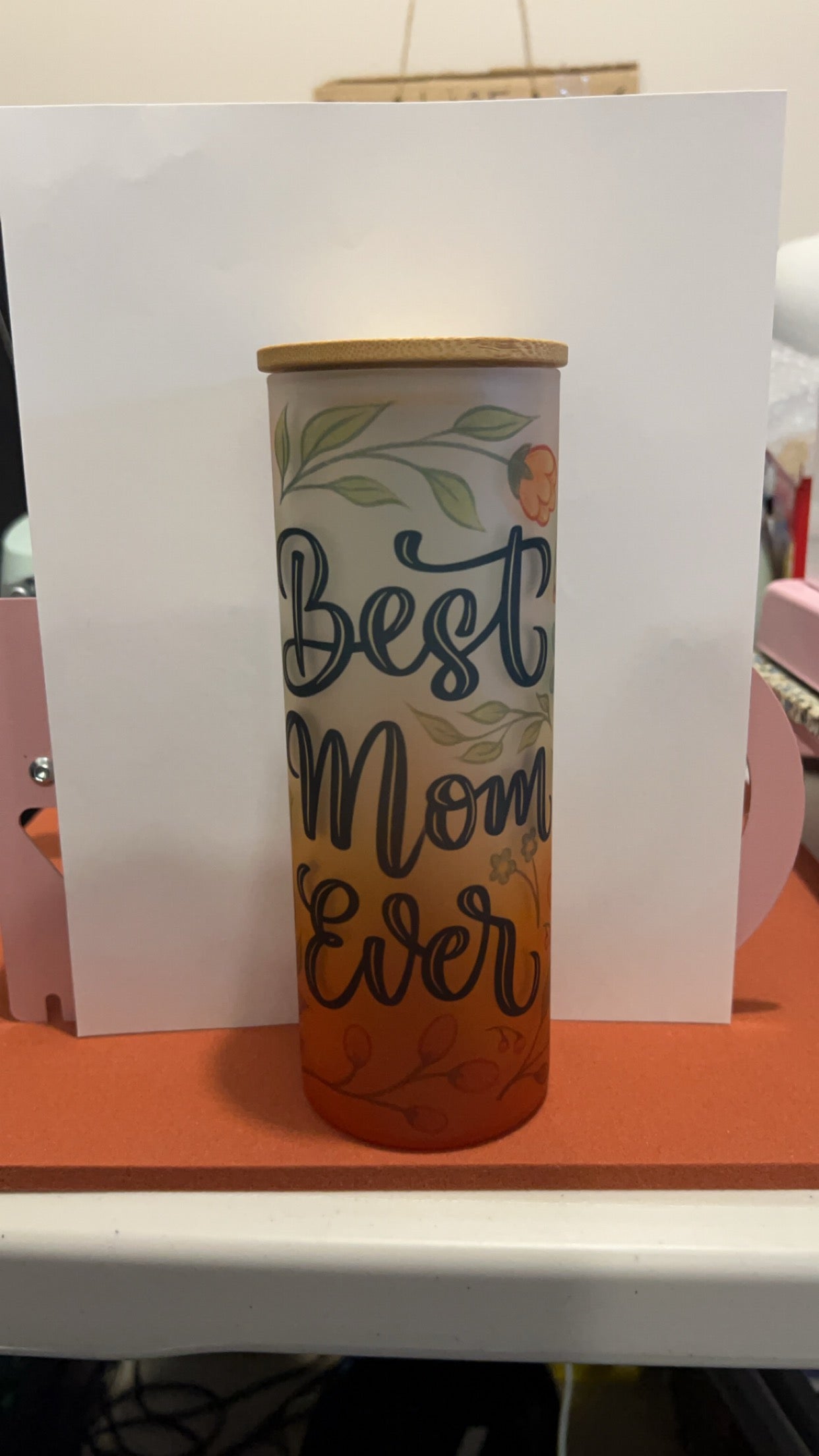 25 oz Frosted Best Mom Ever Glass