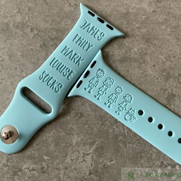 Engraved Silicone Apple Watch Band