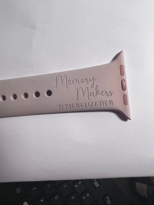 Engraved Silicone Apple Watch Band