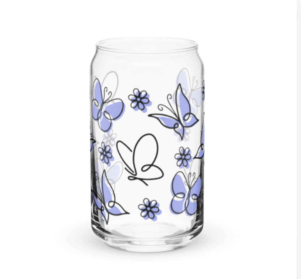 Custom 16 oz Can Style Glass Clear or Frosted