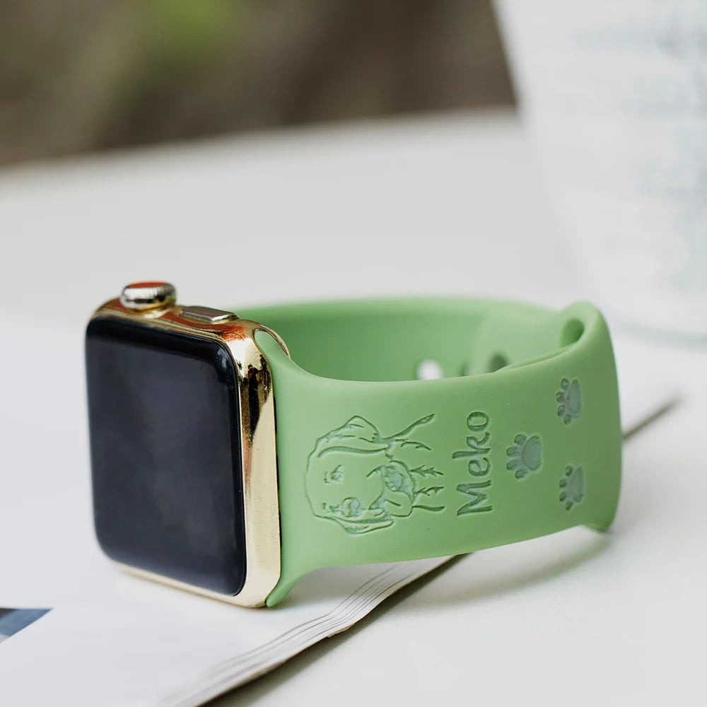 Engraved Silicone Apple Watch Band