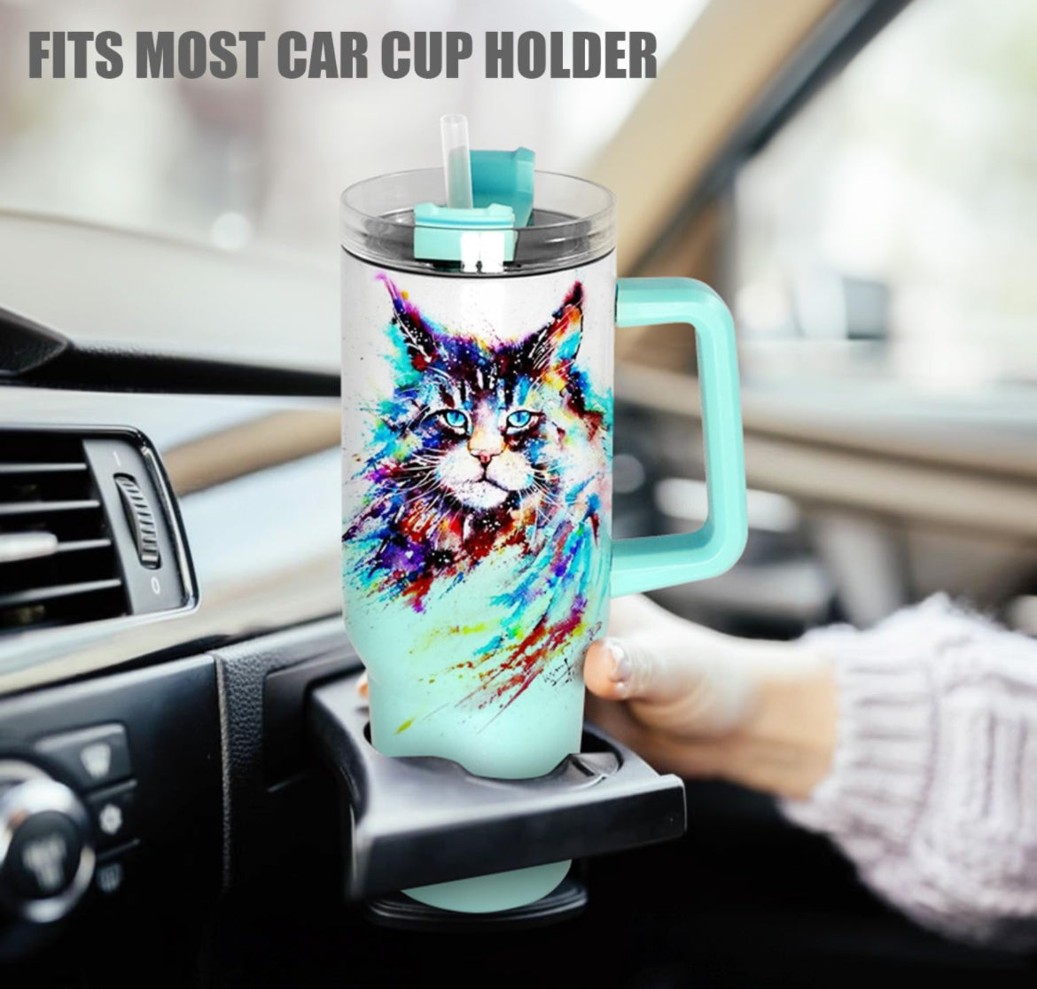 Custom Ombre 40 oz. Stainless Steel Tumbler with Handle