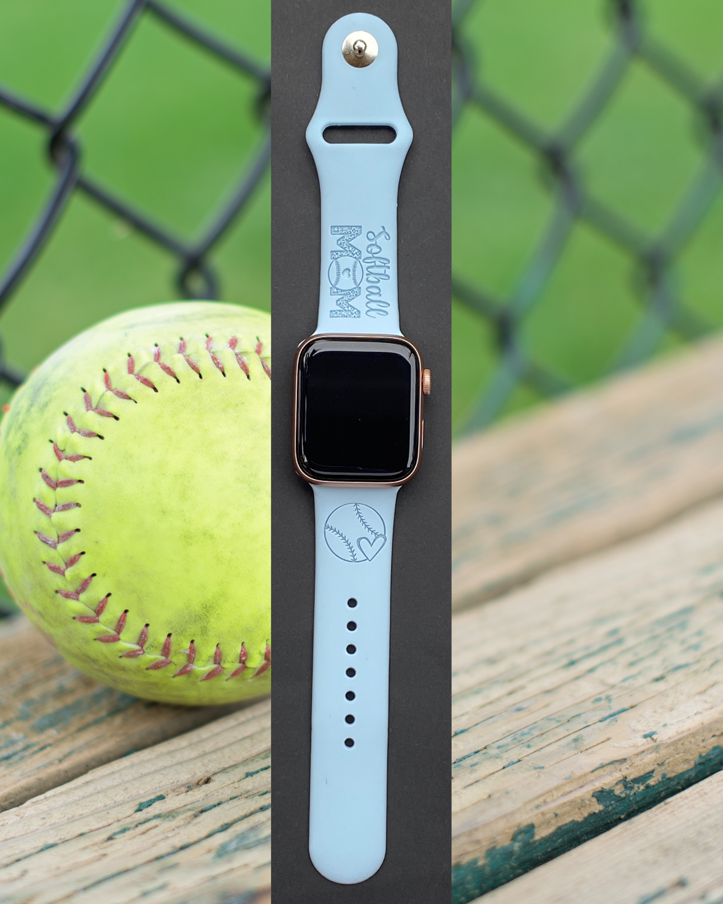 Engraved Silicone Apple Watch Band