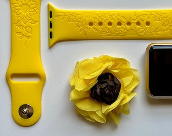 Engraved Silicone Apple Watch Band