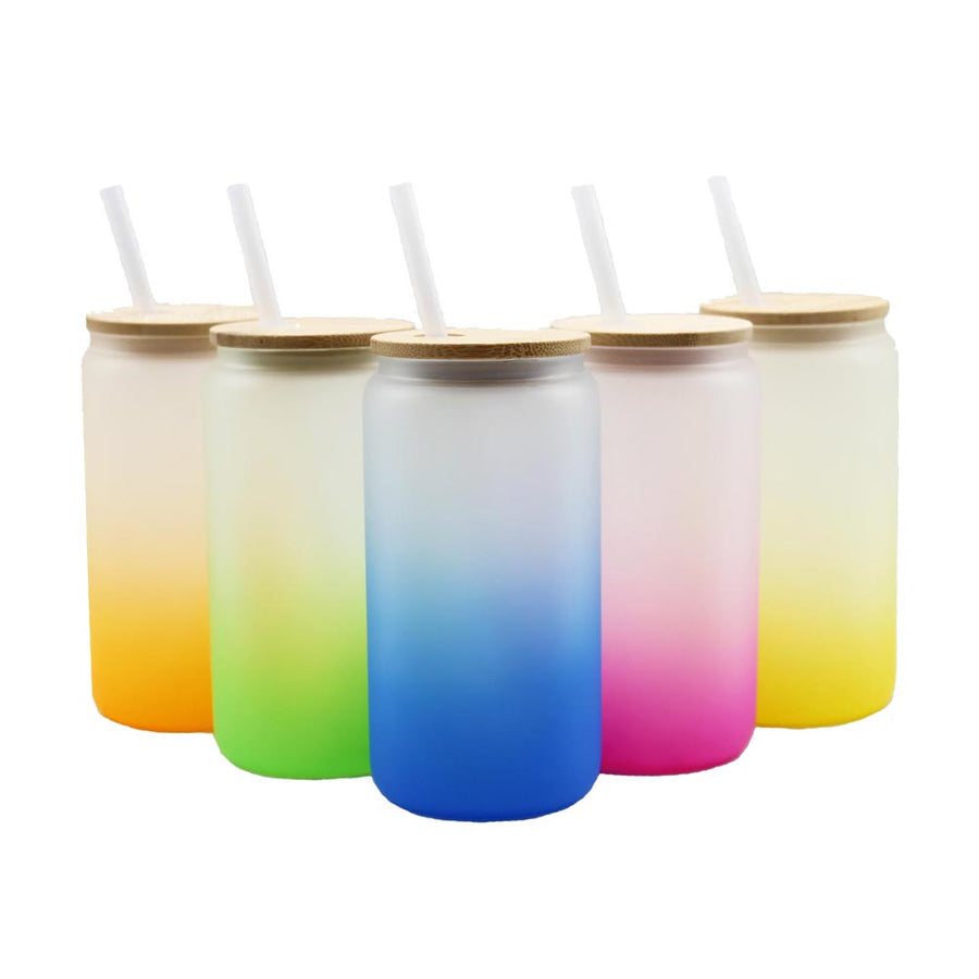 25 oz Frosted Colorful Glass