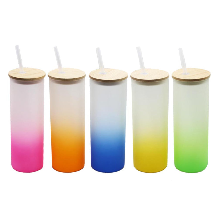 25 oz Frosted Colorful Glass