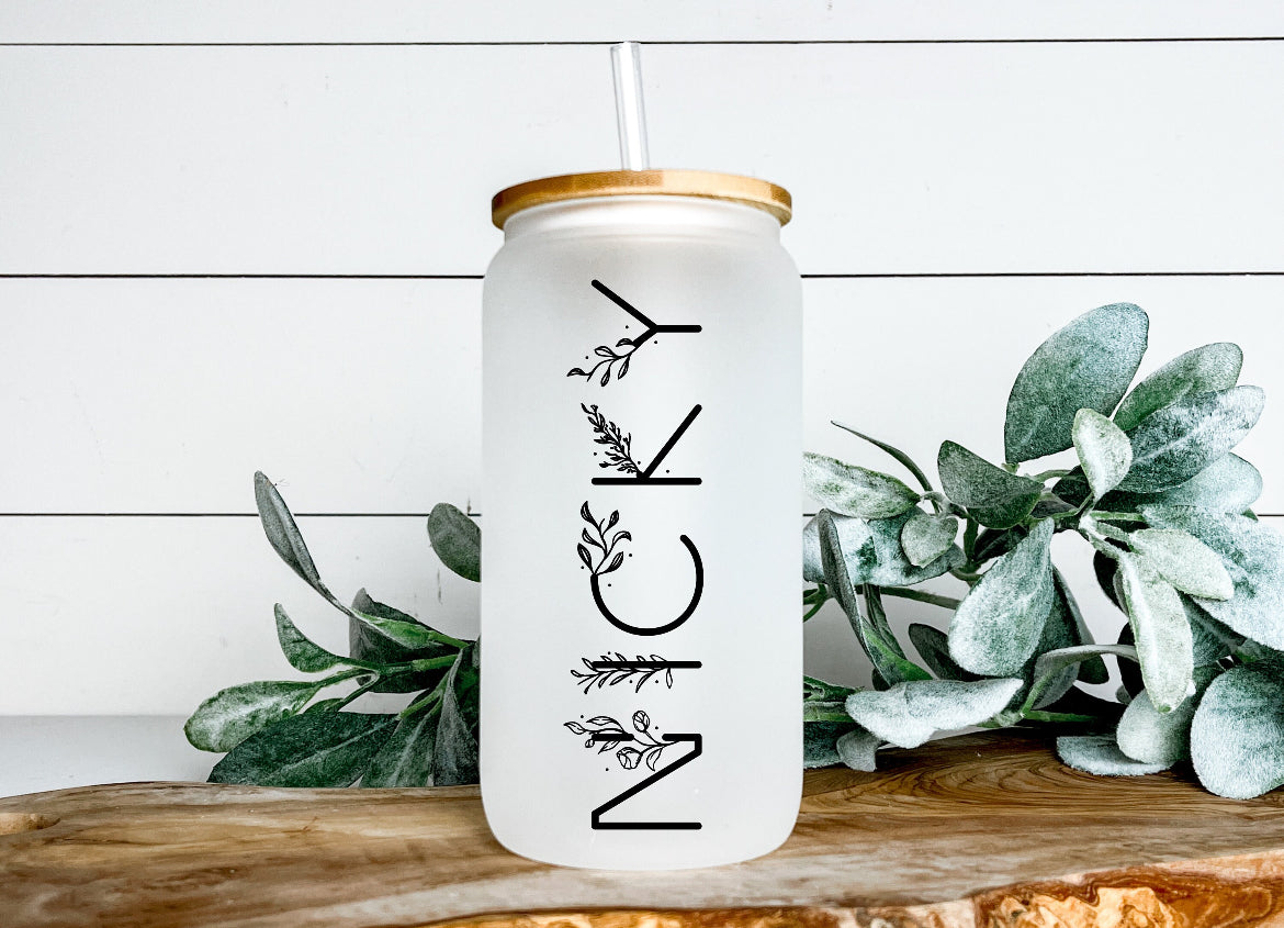 Custom 16 oz Can Style Glass Clear or Frosted