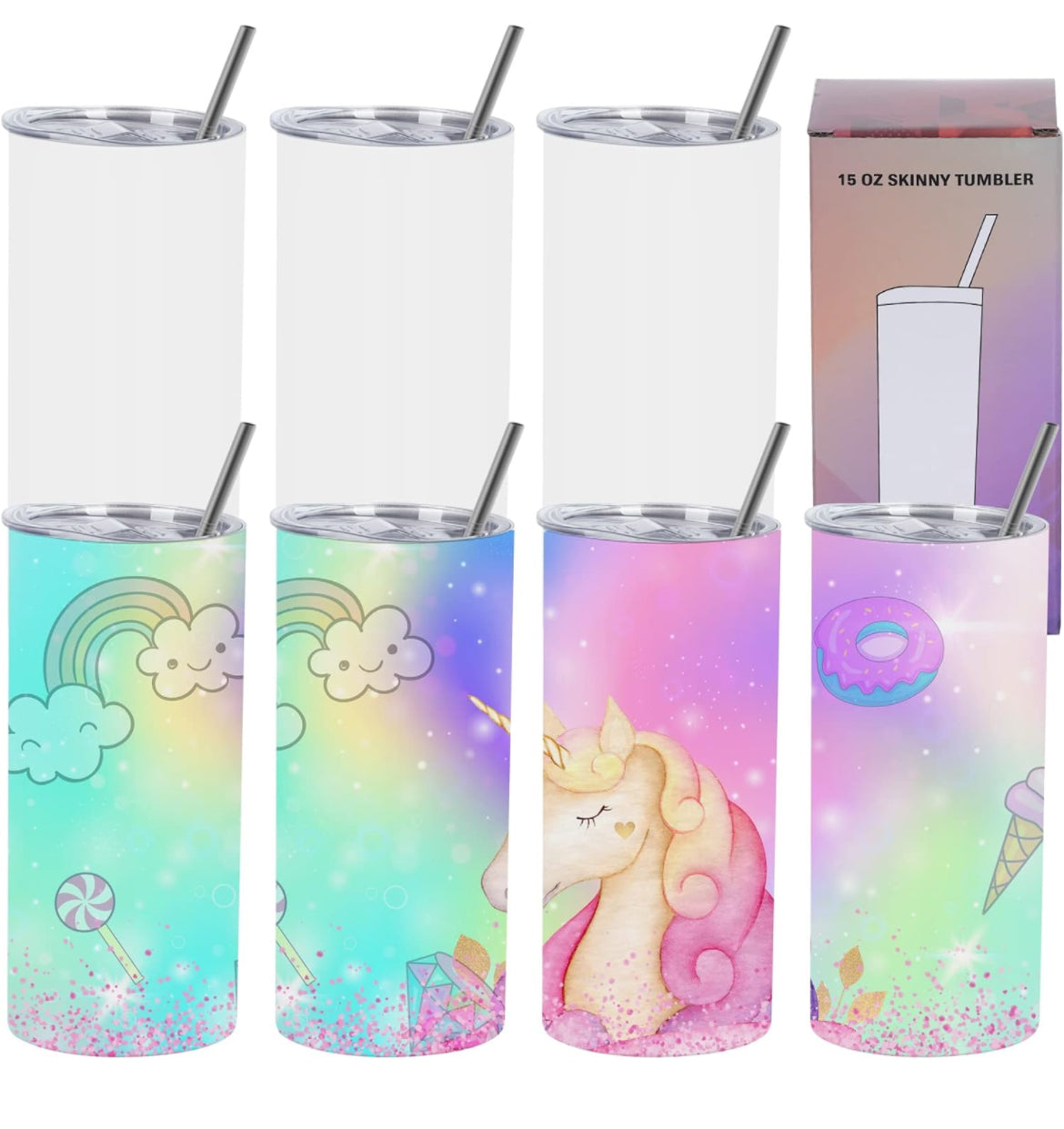 15 oz Kids Stainless Steel Tumbler with Straw