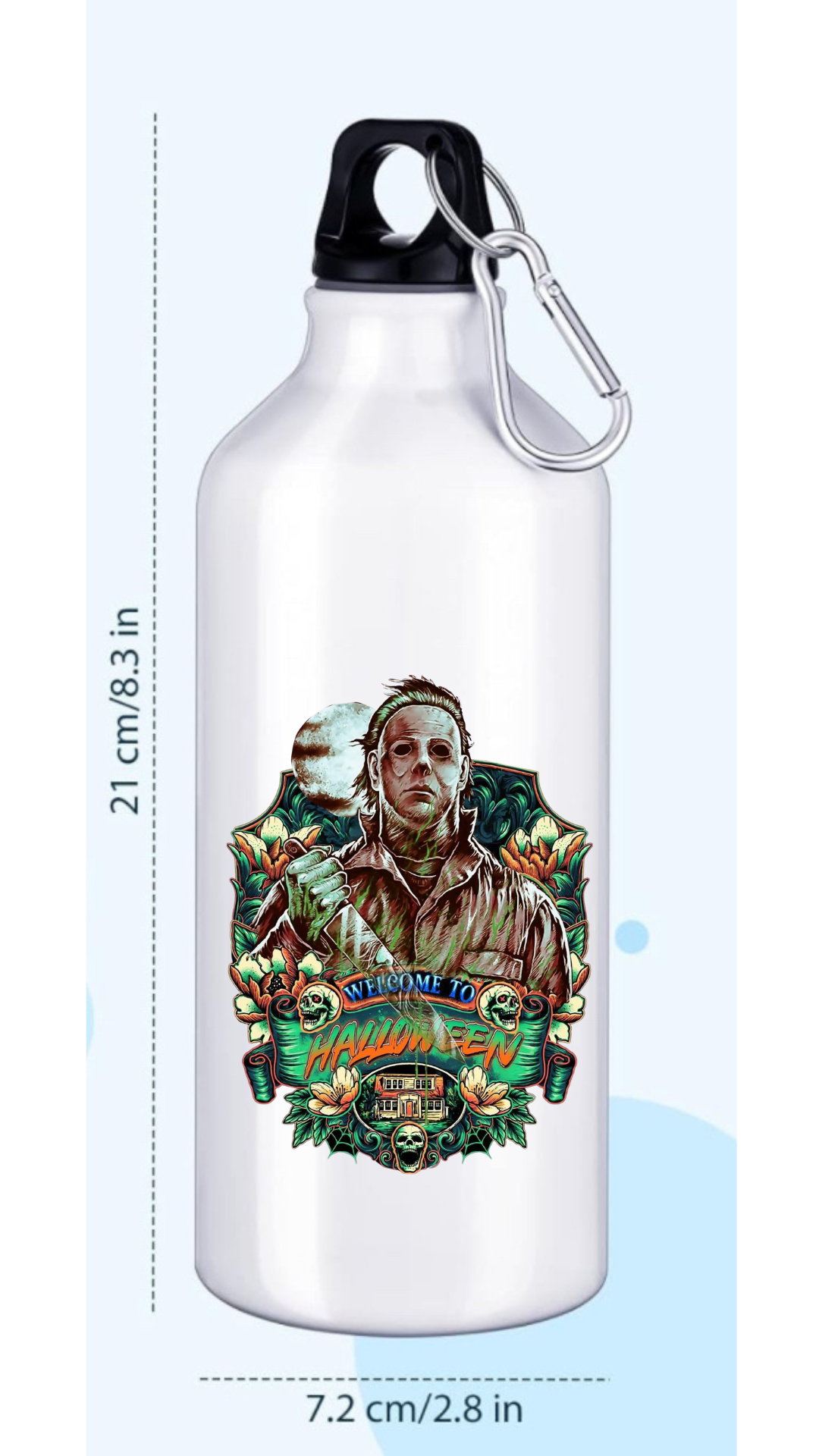 Custom 20 oz Sport Water Bottle with Carabiner