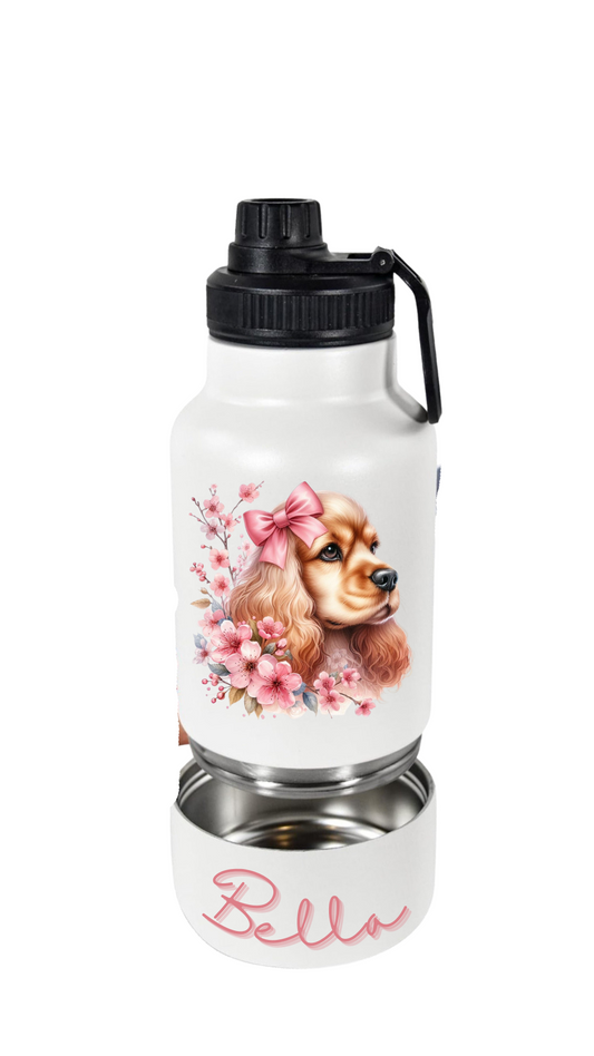 Custom 32 oz Water Bottle and Dog Bowl